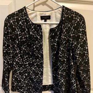 Talbots Black and White Lace Blazer